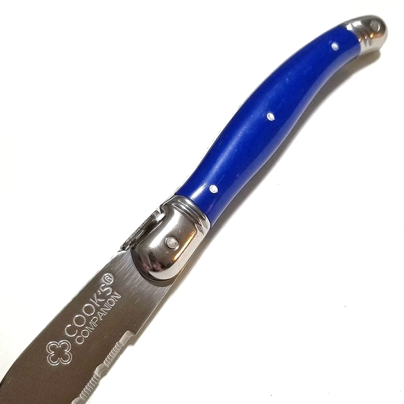 Cook's Companion Steak Knife Stainless Steel 12 piece Blue Handle Gift Set - Picture 3 of 7